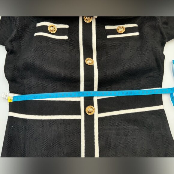 🆕KARL LAGERFELD🧿 NWT Classic Knit Dress with Embroidered Monogram, Black, Sz M - Picture 16 of 16